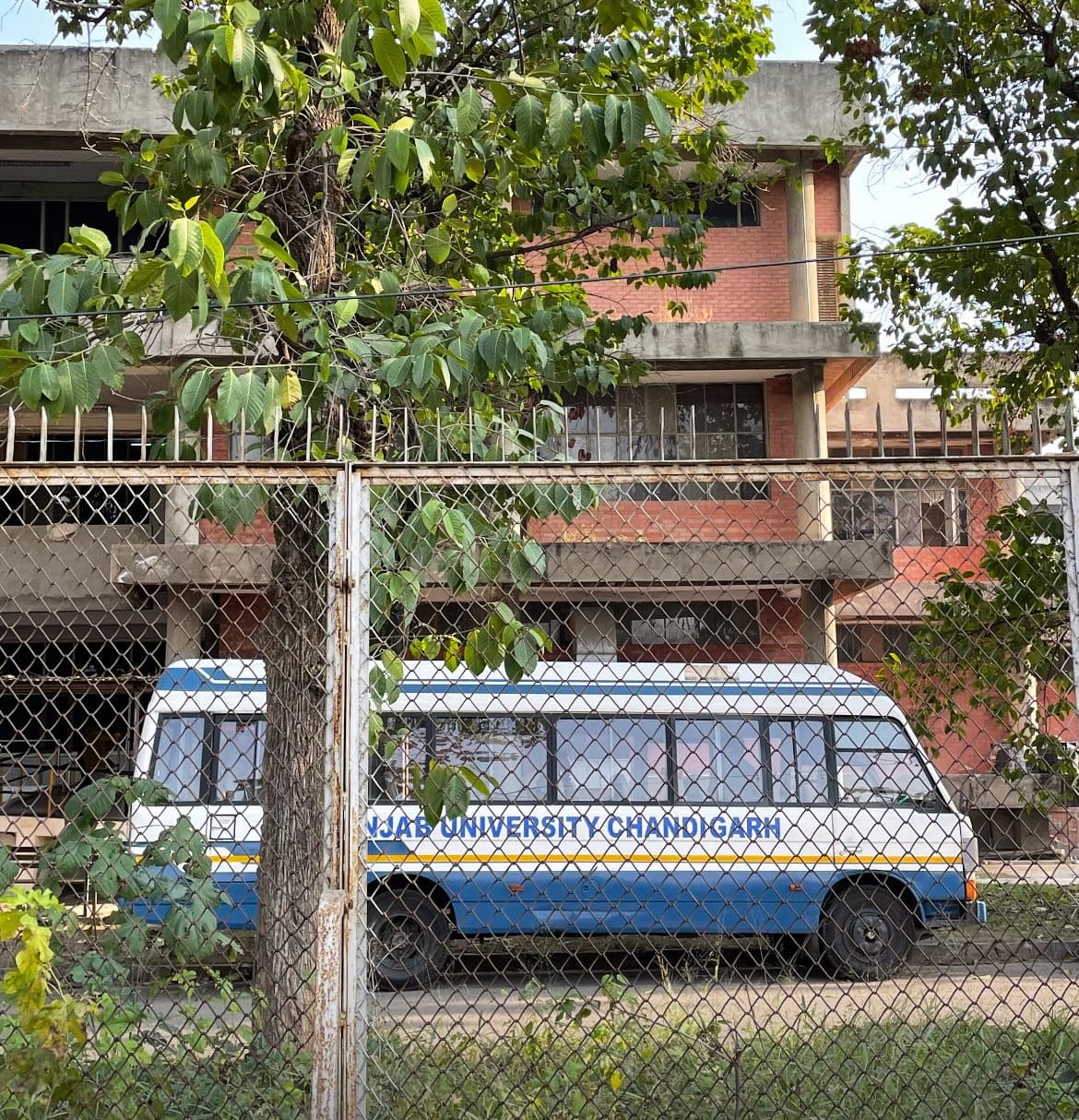 A university campus bus