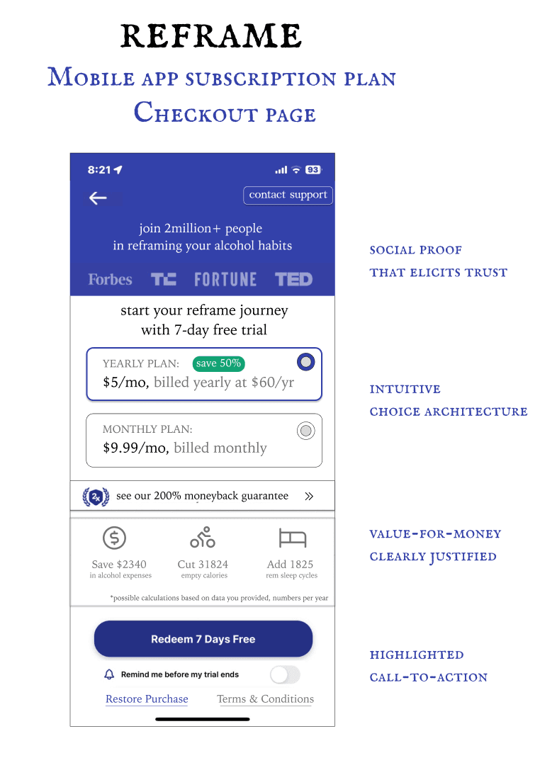Example of an action card UI element